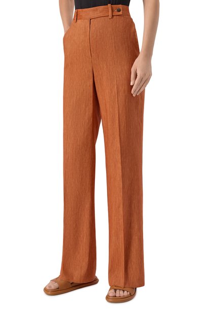 Брюки изо льна и шерсти KITON оранжевого цвета по цене 163500 руб., арт. D48109K0919E03, фото 3 Брюки изо льна и шерсти KITON, арт. D48109K0919E03, фото 3