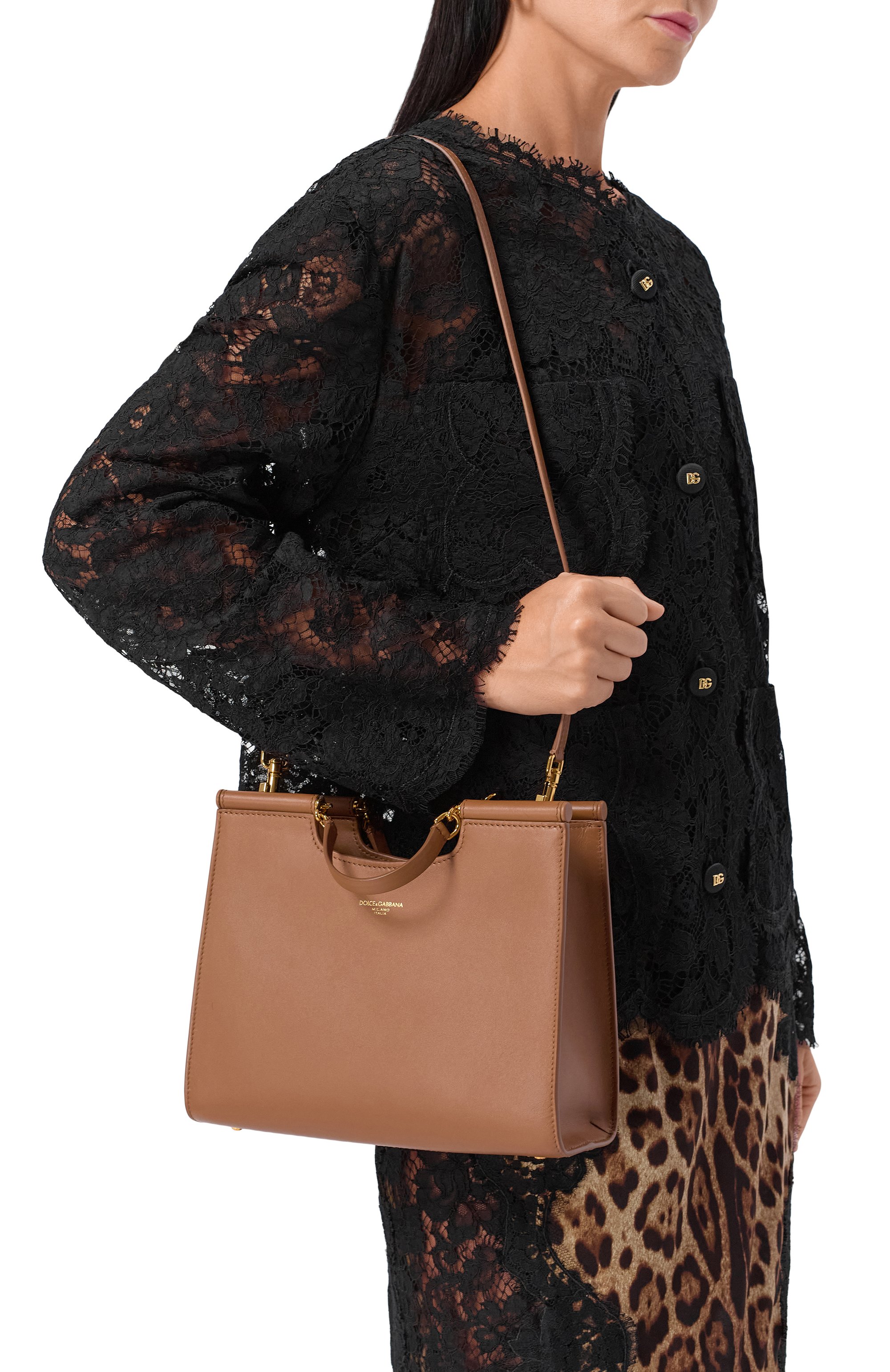 Сумка sicily shopper small DOLCE & GABBANA светло-коричневого цвета по цене 241500 руб., арт. BB7728/B7321, фото 2 Сумка sicily shopper small DOLCE & GABBANA, арт. BB7728/B7321, фото 2