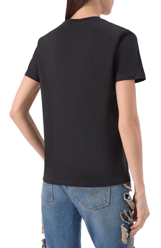 Хлопковая футболка Blumarine 2T131A Чёрный  2T131A Фото 4