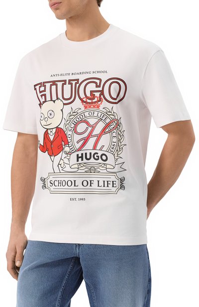 Хлопковая футболка HUGO, арт. 50538254, фото 3