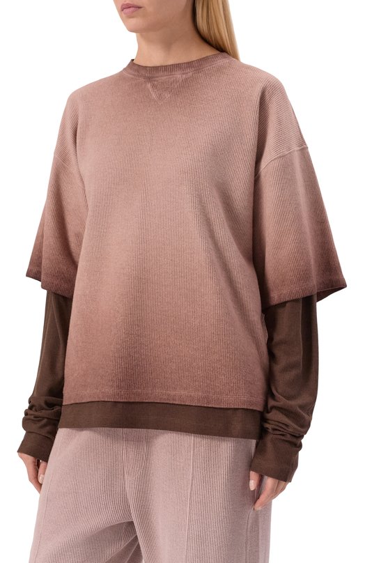 Хлопковый лонгслив Halfboy HF251WT005 Коричневый  HF251WT005 Фото 3