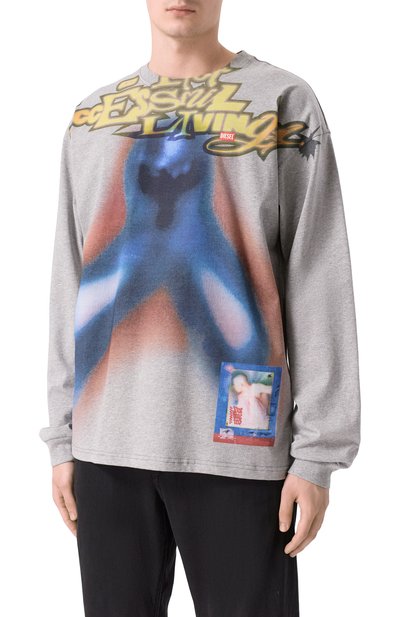 Хлопковый лонгслив DIESEL, арт. A20423/0PLAT, фото 3