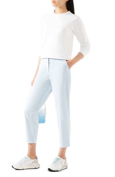 Хлопковые брюки TWO WOMEN IN THE WORLD голубого цвета по цене 18900 руб., арт. LAUREN/YEAT3, фото 2 Хлопковые брюки TWO WOMEN IN THE WORLD, арт. LAUREN/YEAT3, фото 2