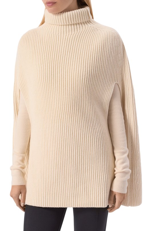 Шерстяное пончо Jil Sander J02ZZ0146/J14511 Кремовый  J02ZZ0146/J14511 Фото 3