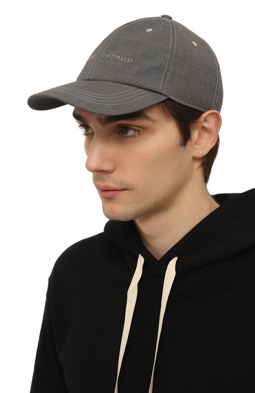 Шерстяная бейсболка Brunello Cucinelli MW4649977 Серый  MW4649977 Фото 2