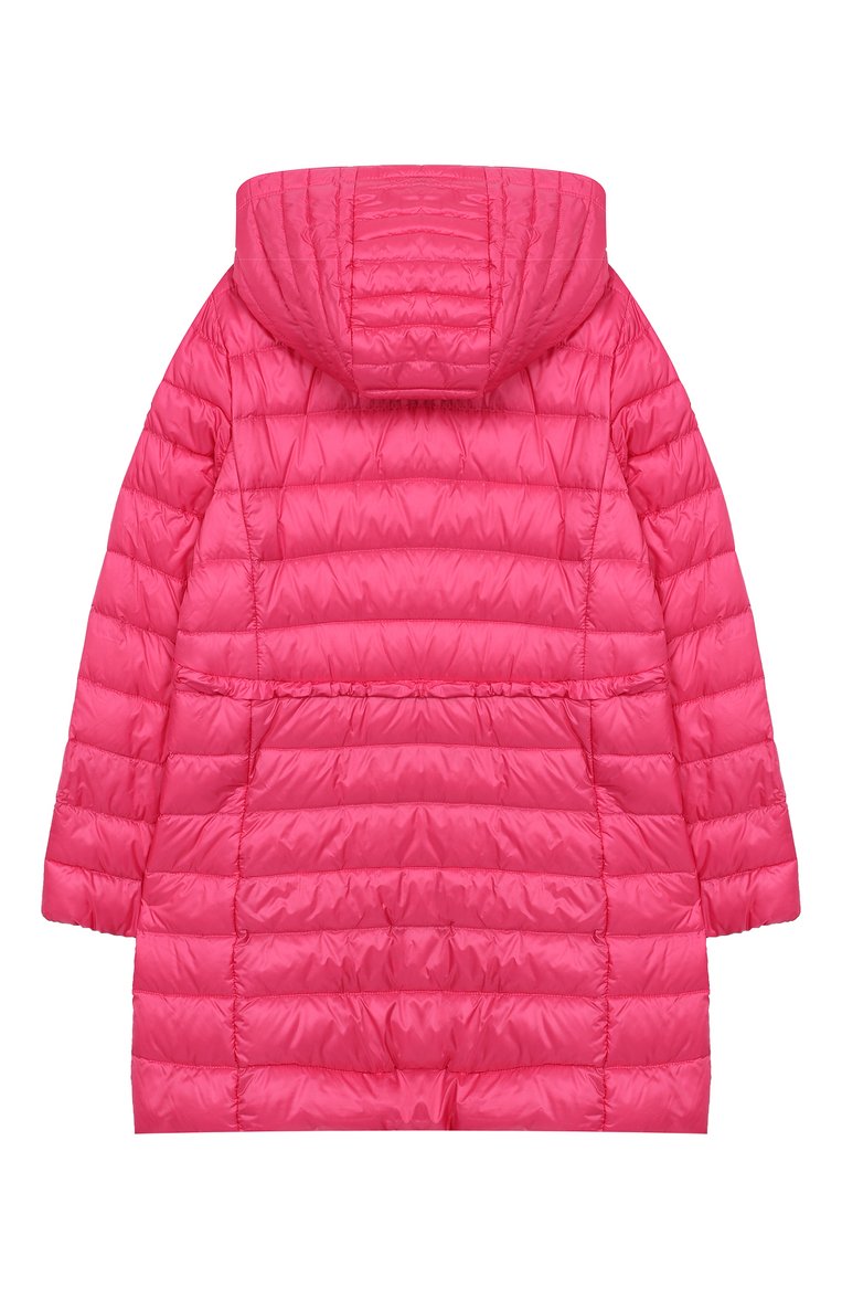 Детское стеганое пальто с капюшоном MONCLER ENFANT фуксия цвета, арт. E1-954-49945-99-C0000/12-14A | Фото 2 (Материал утеплителя: Пух и перо; Материал подклада: Синтетический материал; Статус проверки: Проверена категория, Проверено; Рукава: Длинные; Материал внешний: Синтетический материал; Длина (верхняя одежда): Длинные; Кросс-КТ: Зима; Материал сплава: Проверено, Проставлено; Драгоценные камни: Проставлено)