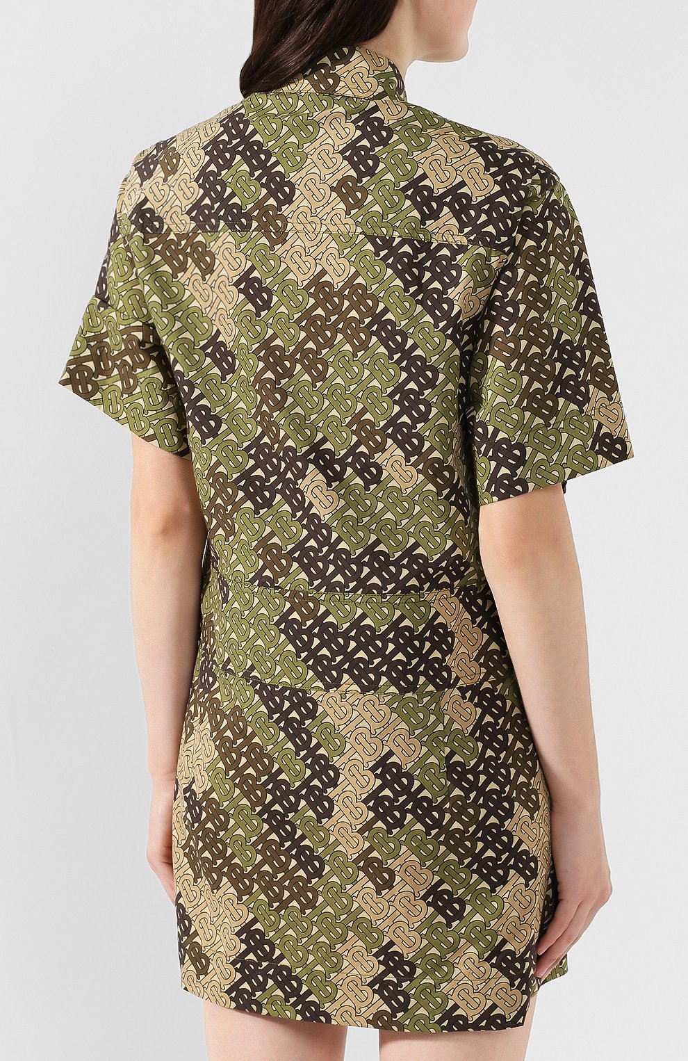 Хлопковое платье BURBERRY хаки цвета по цене 96550 руб., арт. 8014192, фото 4 Хлопковое платье BURBERRY, арт. 8014192, фото 4