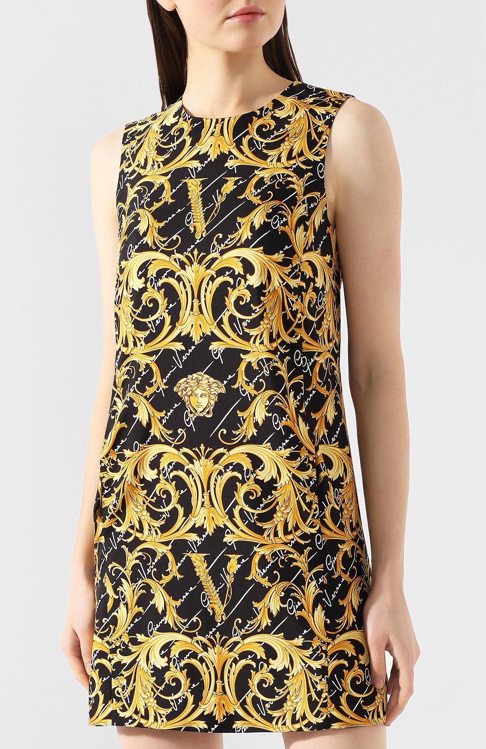 Шелковое платье VERSACE золотого цвета по цене 199500 руб., арт. A85342/A232981, фото 3 Шелковое платье VERSACE, арт. A85342/A232981, фото 3