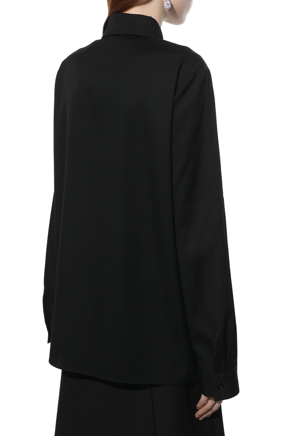 Шерстяная рубашка JIL SANDER черного цвета по цене 92300 руб., арт. JSWT605206-WT202500, фото 4 Шерстяная рубашка JIL SANDER, арт. JSWT605206-WT202500, фото 4