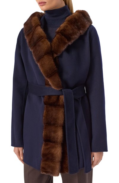 Кашемировое пальто с отделкой из норки KITON, арт. D60620DK05I3806, фото 3