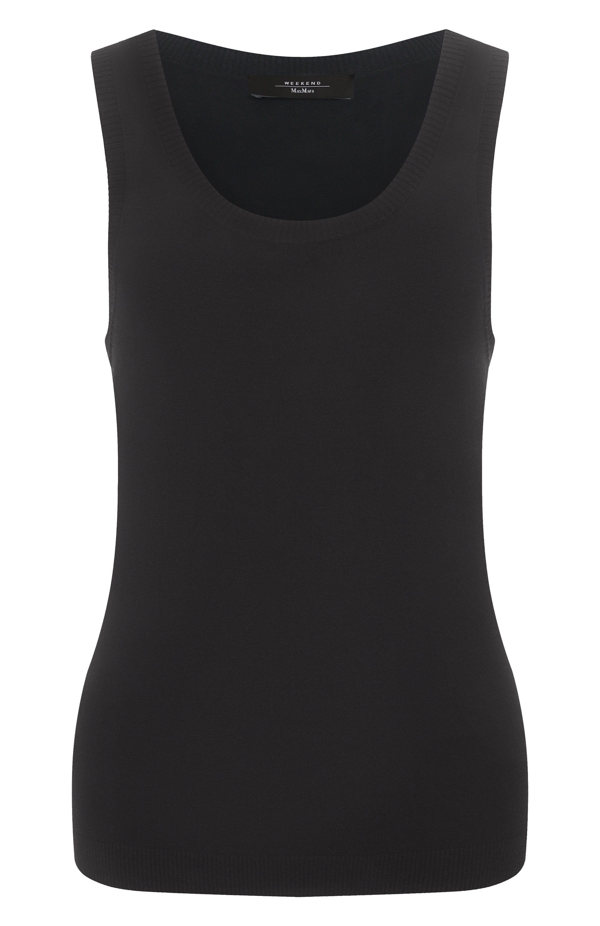 Майка из вискозы WEEKEND MAX MARA черного цвета по цене 19900 руб., арт. ASBUURG, фото 1 Майка из вискозы WEEKEND MAX MARA, арт. ASBUURG, фото 1