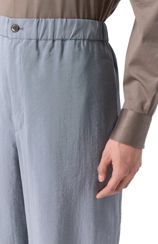 Шелковые брюки Giorgio Armani GM003240/TE10081 Голубой  GM003240/TE10081 Фото 5