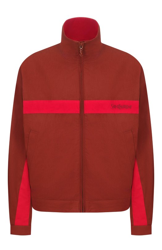 Хлопковый бомбер Saint Laurent 851251/Y6J98 Коричневый 851251/Y6J98