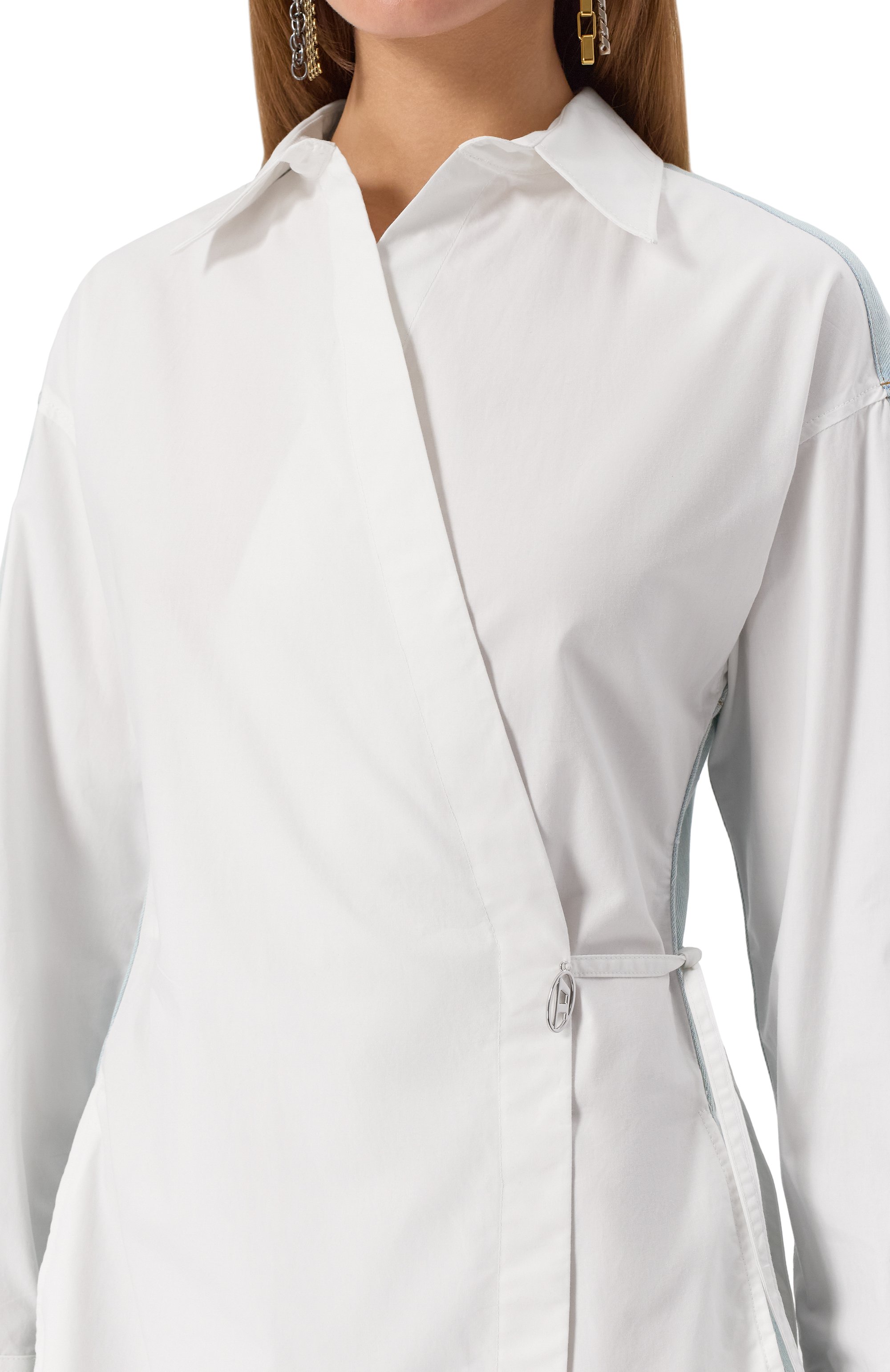 Комбинированное платье-рубашка DIESEL, арт. A17387/0CBCP, фото 5