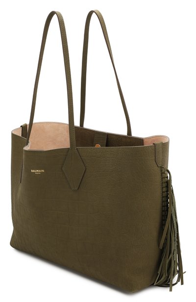 Сумка-шопер BALMAIN хаки цвета по цене 148000 руб., арт. TN1S448/LCSC, фото 4 Сумка-шопер BALMAIN, арт. TN1S448/LCSC, фото 4