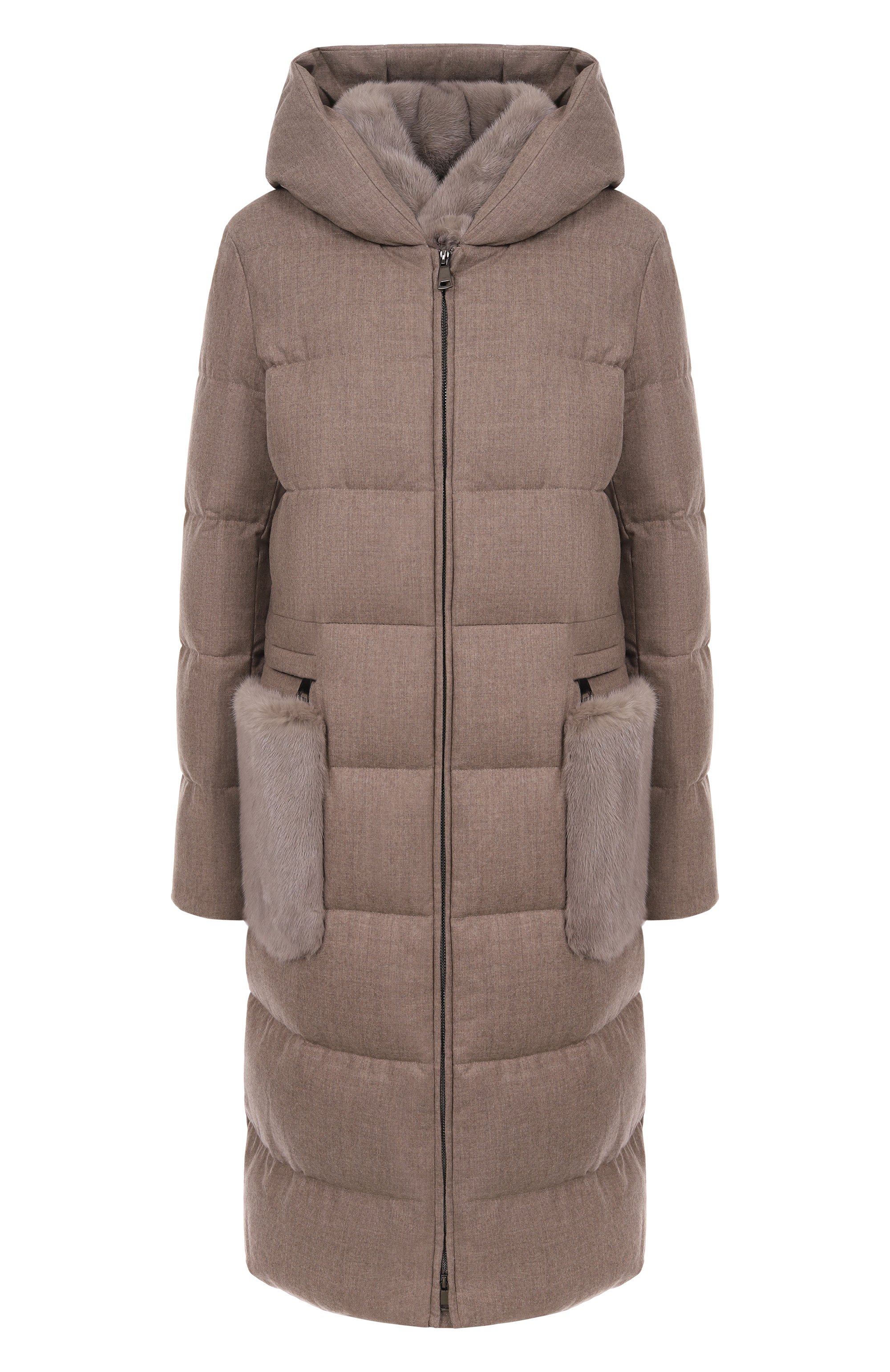 Пуховик с отделкой из норки MANZONI24, арт. 25M1309-ZEL0V, фото 1