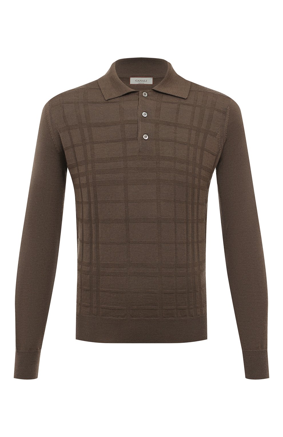 Шерстяное поло CANALI коричневого цвета по цене 54100 руб., арт. C0017/MK02152, фото 1 Шерстяное поло CANALI, арт. C0017/MK02152, фото 1