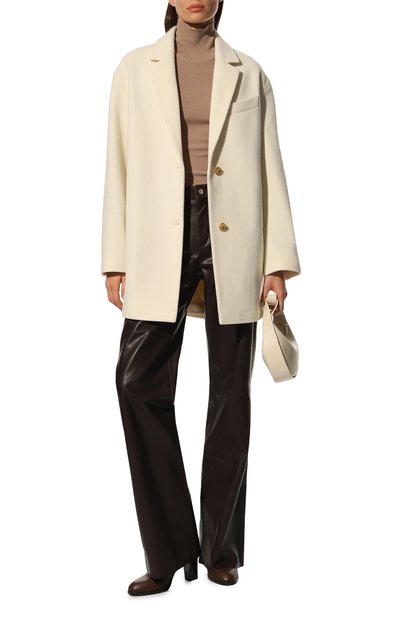 Шерстяное полупальто OLOLOL кремового цвета по цене 55300 руб., арт. OLCT004/2376.111/S22, фото 2 Шерстяное полупальто OLOLOL, арт. OLCT004/2376.111/S22, фото 2