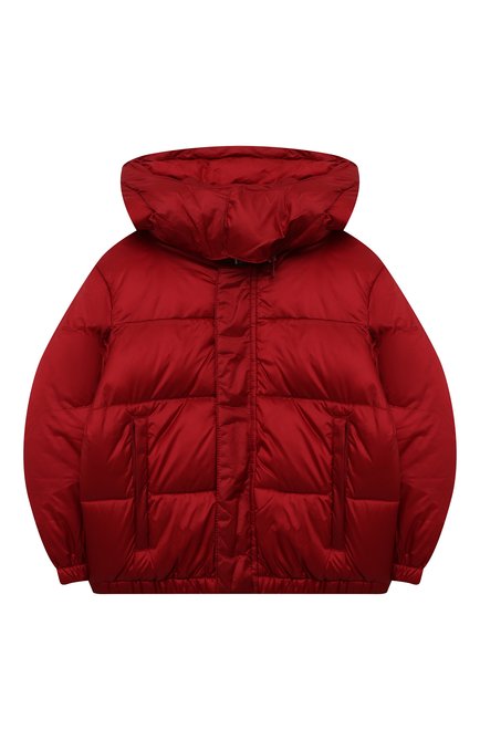 Детского утепленная куртка EMPORIO ARMANI красного цвета, арт. 6H4BL1/1NLSZ/0UTLET AW22-23 | Фото 1 (Материал внешний: Синтетический материал; Рукава: Длинные; Материал подклада: Синтетический материал; Кросс-КТ: Утепленный; Материал сплава: Проставлено; Драгоценные камни: Пр�оставлено)