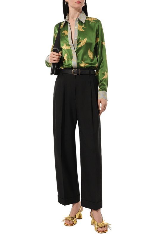 Блузка из шелка и вискозы Dries Van Noten 010701-8141 Зелёный  010701-8141 Фото 2