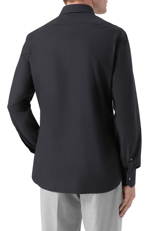 Хлопковая сорочка Zegna 9MS0MT/RCT1069 Синий  9MS0MT/RCT1069 Фото 4