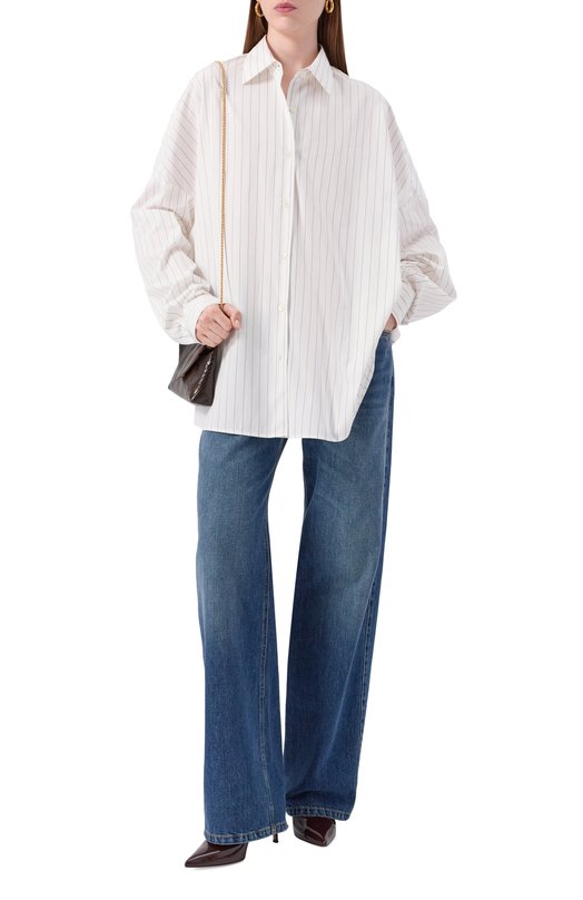 Хлопковая рубашка Dries Van Noten 010700-2021-509 Белый  010700-2021-509 Фото 2