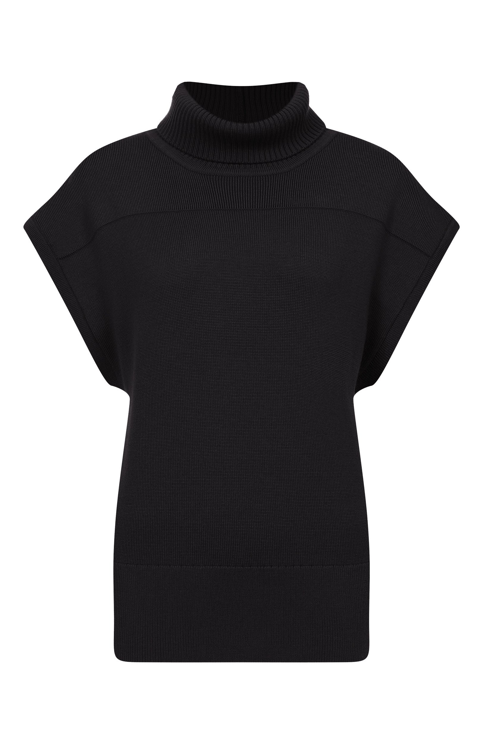 Шерстяной топ YUZEFI черного цвета по цене 39850 руб., арт. YALDA-FUNNEL NECK DRAPE BACK T0P, фото 1 Шерстяной топ YUZEFI, арт. YALDA-FUNNEL NECK DRAPE BACK T0P, фото 1