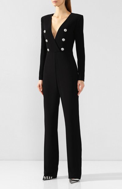 Комбинезон из вискозы BALMAIN черного цвета по цене 322000 руб., арт. SF25431/V074, фото 3 Комбинезон из вискозы BALMAIN, арт. SF25431/V074, фото 3