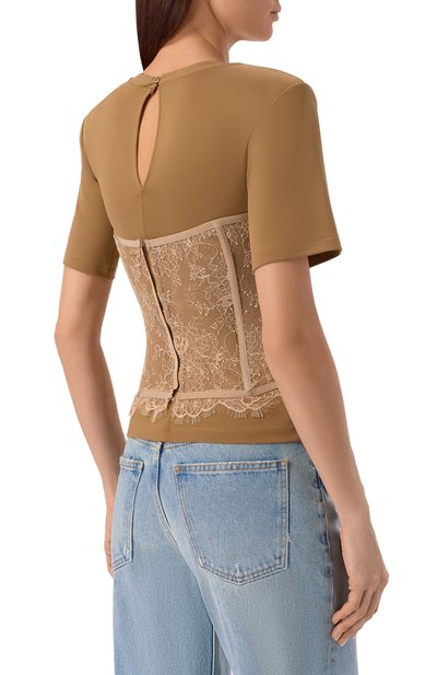 Топ GIUSEPPE DI MORABITO бежевого цвета по цене 88800 руб., арт. 06PST0395 16309, фото 4 Топ GIUSEPPE DI MORABITO, арт. 06PST0395 16309, фото 4