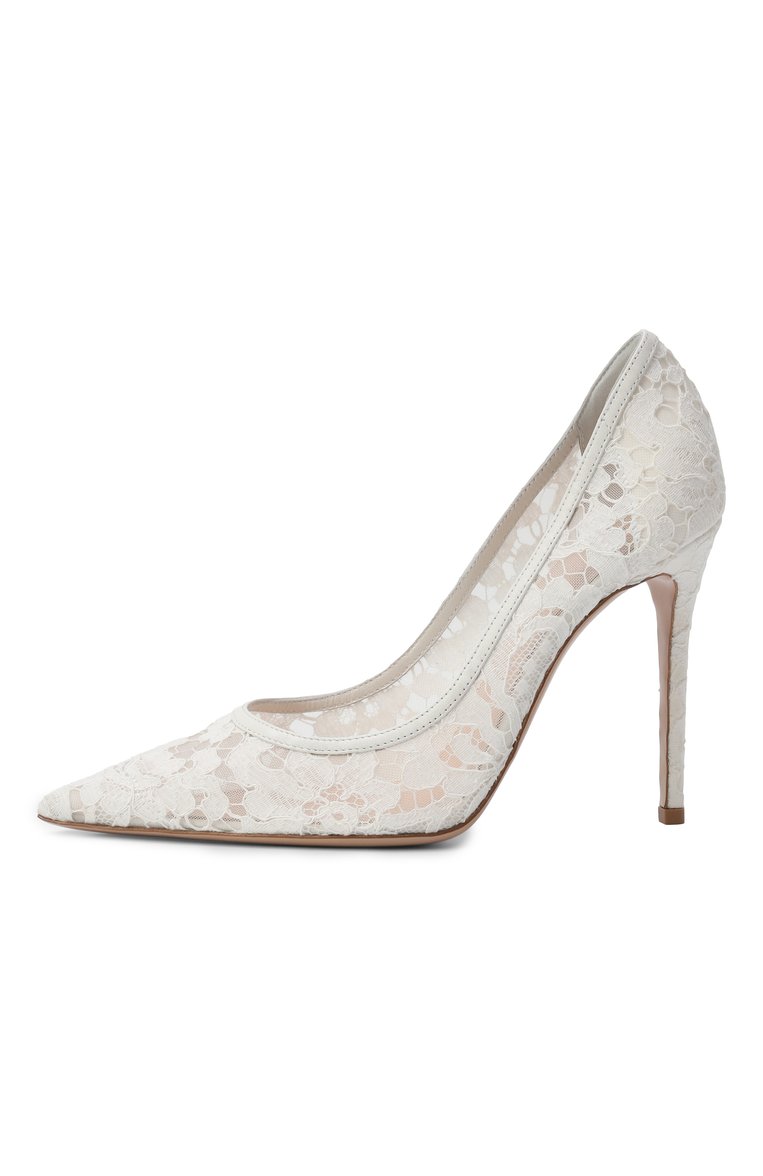 Женские текстильные туфли claudia 105 GIANVITO ROSSI белого цвета, арт. G22315.15RIC.LRMBIBB | Фото 4 (Подошва: Плоская; Каблук высота: Высокий; Материал внешний: Текстиль; Материал внутренний: Натуральная кожа; Каблук тип: Шпилька; Автоматизация состава: Проставлено; Автоматизация ТО: Проставлено)