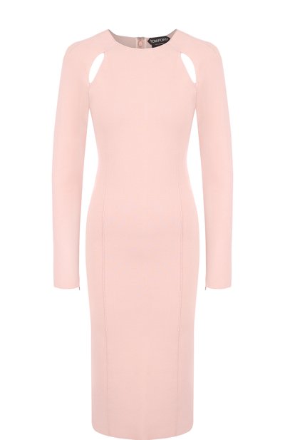 Женское однотонное приталенное платье с круглым вырезом TOM FORD, арт. ACK173-YAX169