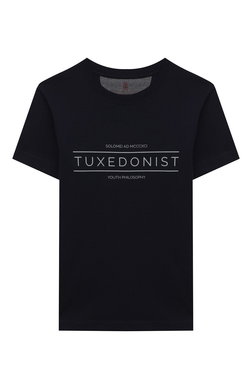 Хлопковая футболка BRUNELLO CUCINELLI синего цвета по цене 21000 руб., арт. BL824S150C, фото 1 Хлопковая футболка BRUNELLO CUCINELLI, арт. BL824S150C, фото 1