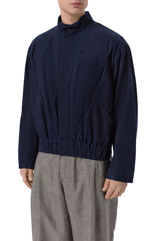 Замшевый бомбер Giorgio Armani GM003586/AF24918 Синий  GM003586/AF24918 Фото 3