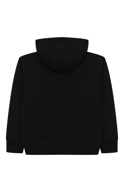 Детский хлопковое худи DSQUARED2 черного цвета, арт. DQ2802/D0094 | Фото 2 (Драгоценные камни: Проставлено; Рукава: Длинные; Материал сплава: Проставлено; Материал внешний: Хлопок)