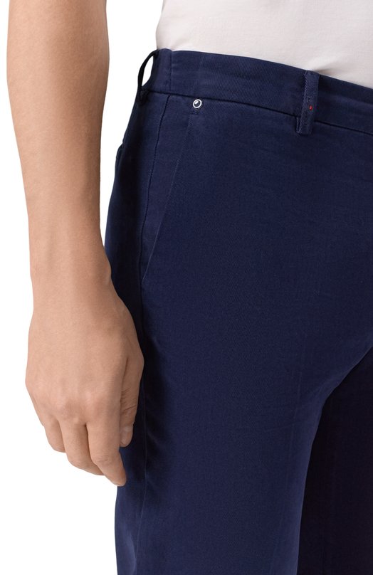 Хлопковые брюки Kiton UFPPERK0100H02 Синий  UFPPERK0100H02 Фото 5