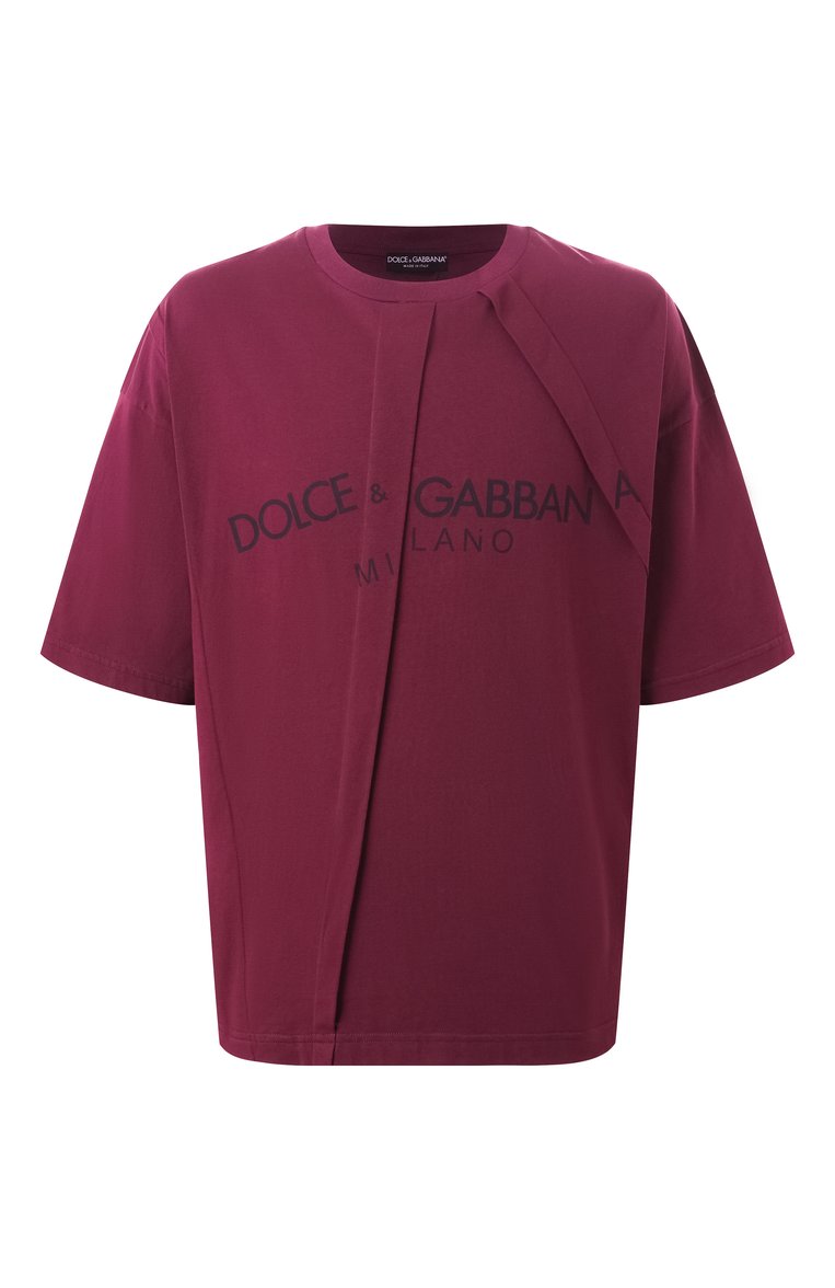 Мужская хлопковая футболка DOLCE & GABBANA бордового цвета, арт. G8SN9T/G702M | Фото 1 (Длина (для топов): Стандартные; Принт: С принтом; Стили: Спорт-шик; Материал внешний: Хлопок; Мужское Кросс-КТ: Футболка-одежда; Кросс-КТ: Джерси; Размерность: Идёт в размер; Автоматизация состава: Проставлено; Автоматизация ТО: Проставлено; Детали: Без декора; Рукава: Короткие)