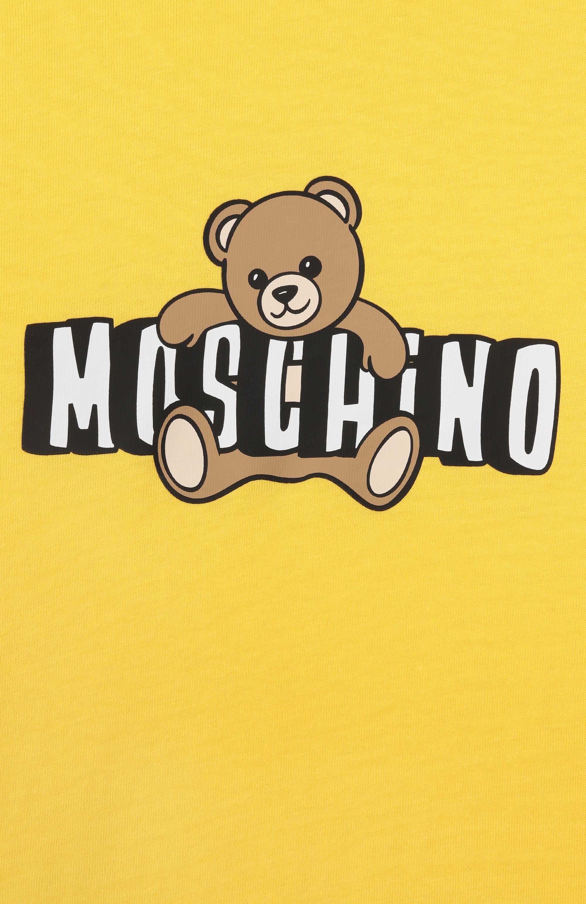 Хлопковая футболка MOSCHINO желтого цвета по цене 8995 руб., арт. HZM058/LAA03, фото 3 Хлопковая футболка MOSCHINO, арт. HZM058/LAA03, фото 3