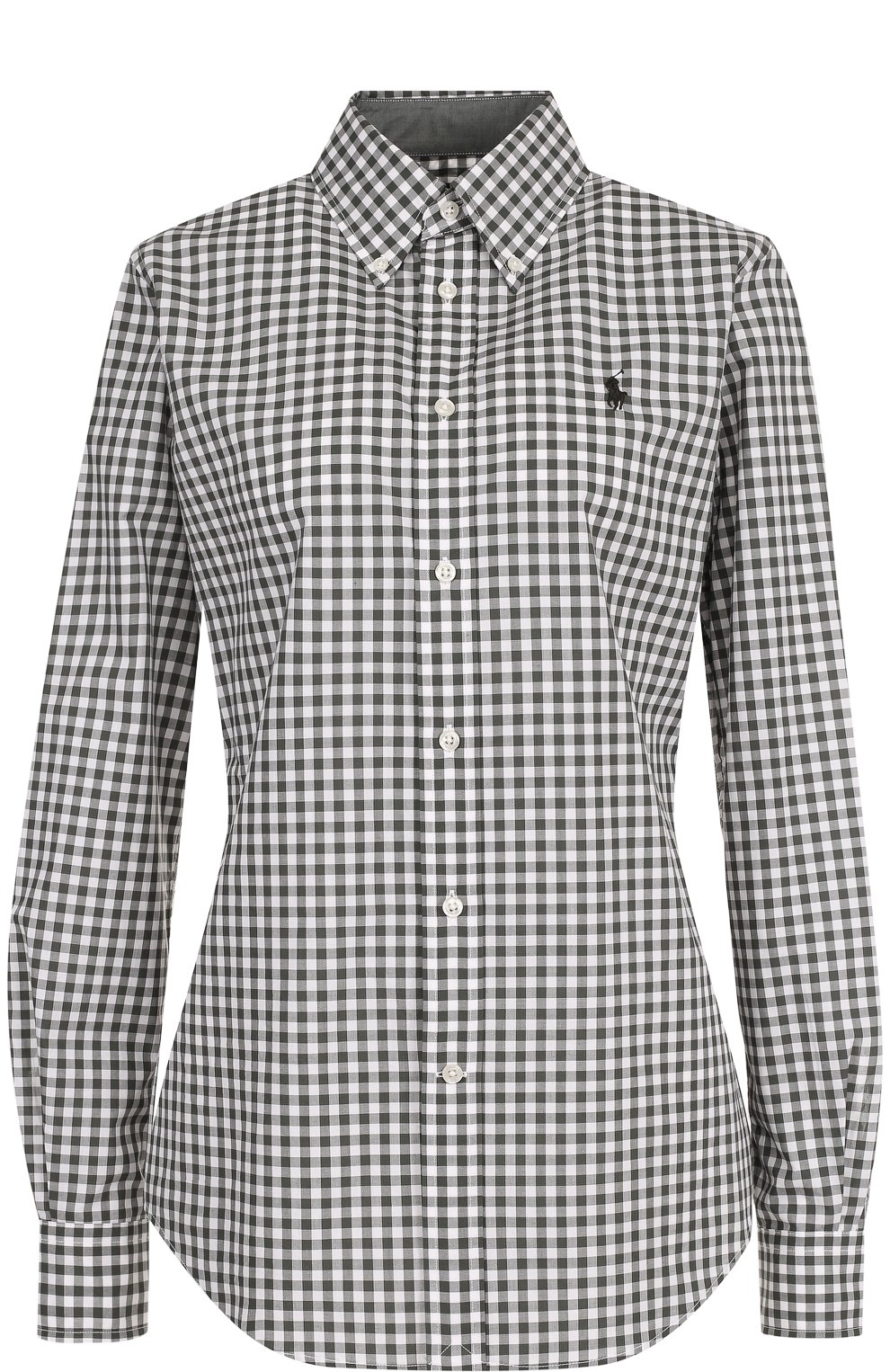 Приталенная хлопковая блуза в клетку POLO RALPH LAUREN, арт. 211684075, фото 1