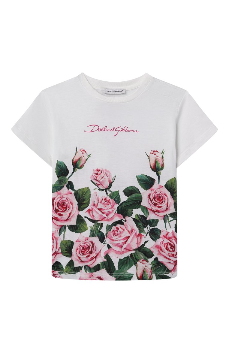 Детский хлопковая футболка DOLCE & GABBANA разноцветного цвета, арт. L2JTIT/II7GI | Фото 1 (Нос: Не проставлено; Кросс-КТ НВ: Футболка; Материал внешний: Хлопок; Автоматизация состава: Проставлено; Ростовка одежда: 3 мес | 62 см, 24 мес | 92 см, 6 мес | 68 см, 9 мес | 74 см, 12 мес | 80 см, 18 мес | 86 см)