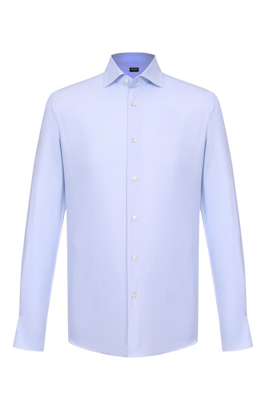 Хлопковая сорочка Zegna 9MS0BA/CT1030 Голубой 9MS0BA/CT1030