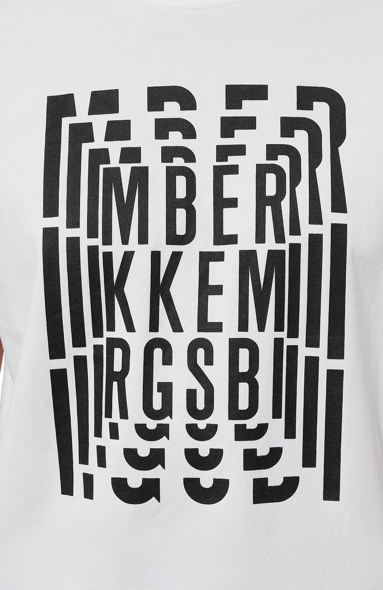 Мужская хлопковая футболка DIRK BIKKEMBERGS белого цвета, арт. BM/T0161 | Фото 5 (Материал сплава: Проставлено; Рукава: Короткие; Длина (для топов): Стандартные; Драгоценные камни: Проставлено; Материал внешний: Хлопок; Стили: Кэжуэл; Принт: С принтом; Мужское Кросс-КТ: Футболка-одежда; Кросс-КТ: Джерси)