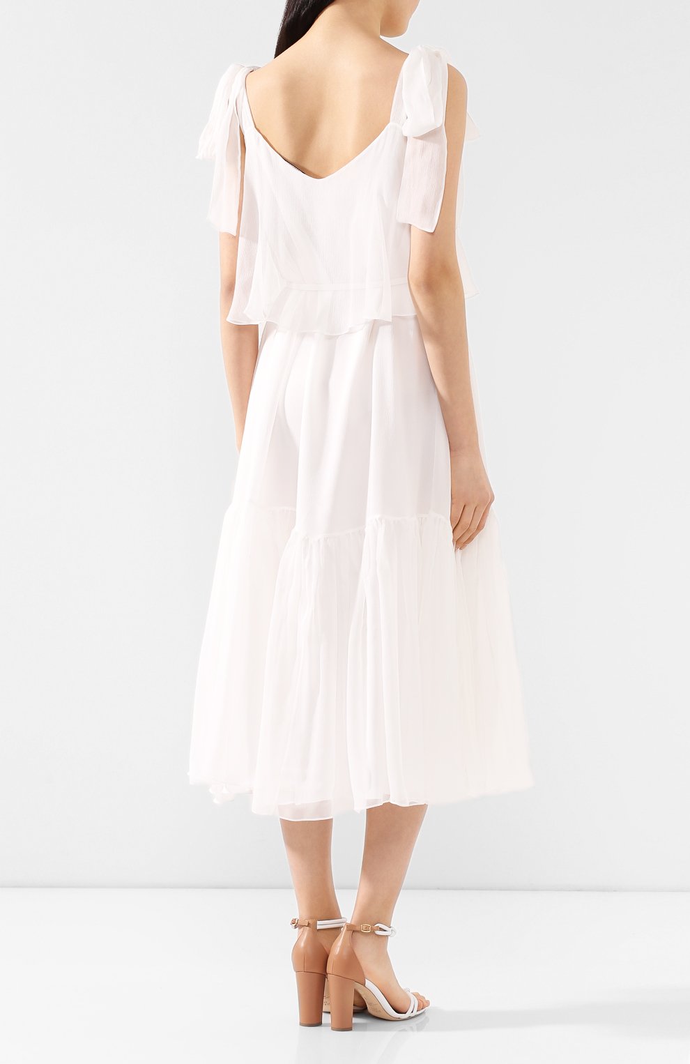 Шелковое платье TEREKHOV GIRL белого цвета по цене 34750 руб., арт. 2DE055/1091.101/S20, фото 4 Шелковое платье TEREKHOV GIRL, арт. 2DE055/1091.101/S20, фото 4