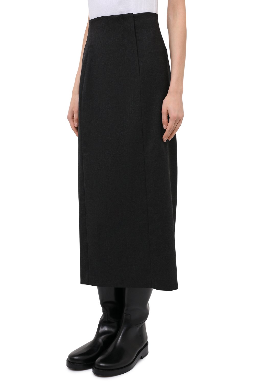 Юбка LOW CLASSIC серого цвета по цене 33350 руб., арт. L0W20FW_SK03GR, фото 3 Юбка LOW CLASSIC, арт. L0W20FW_SK03GR, фото 3