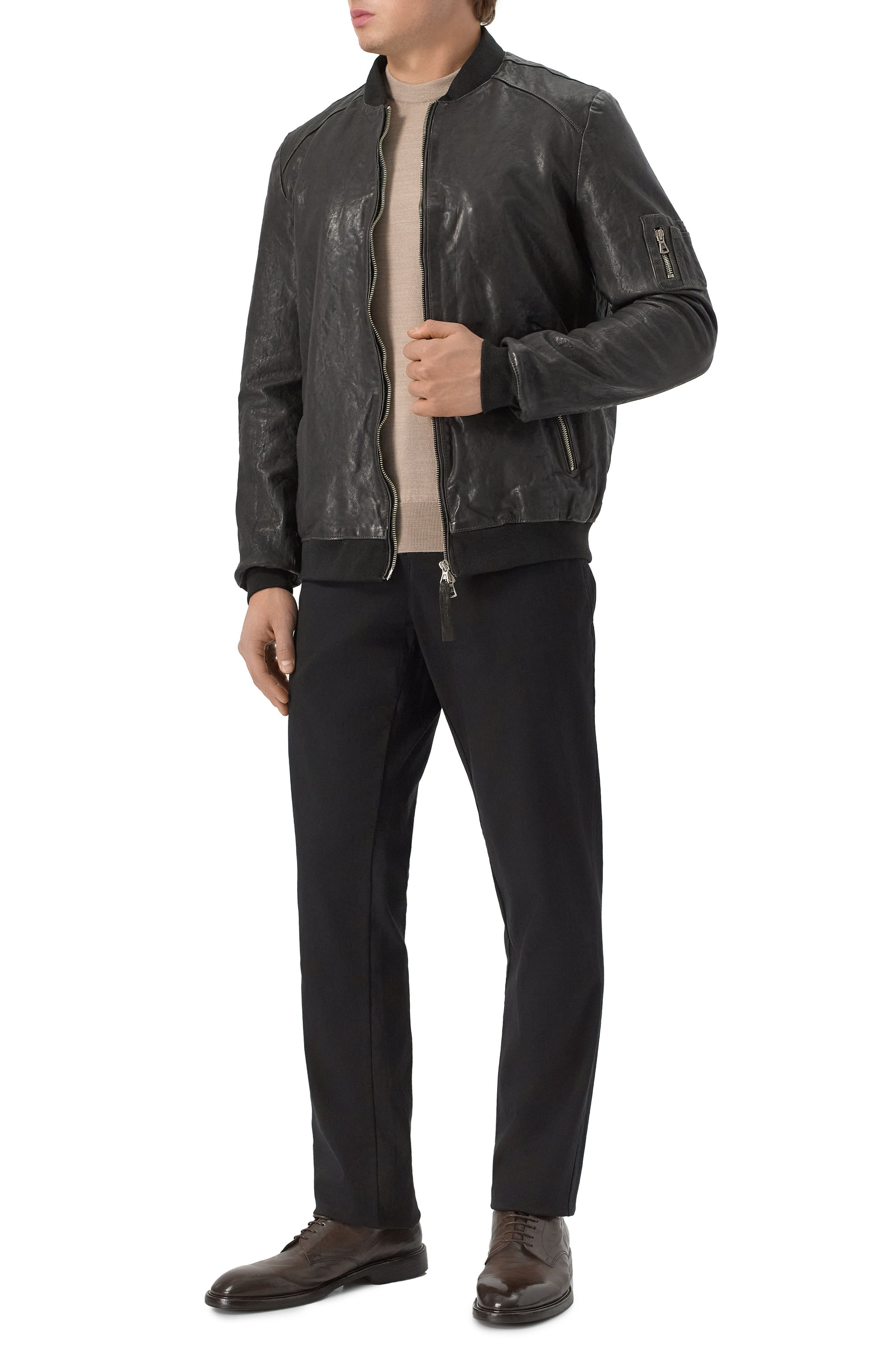 Кожаный бомбер NEVER ENOUGH, арт. MJL057, фото 2