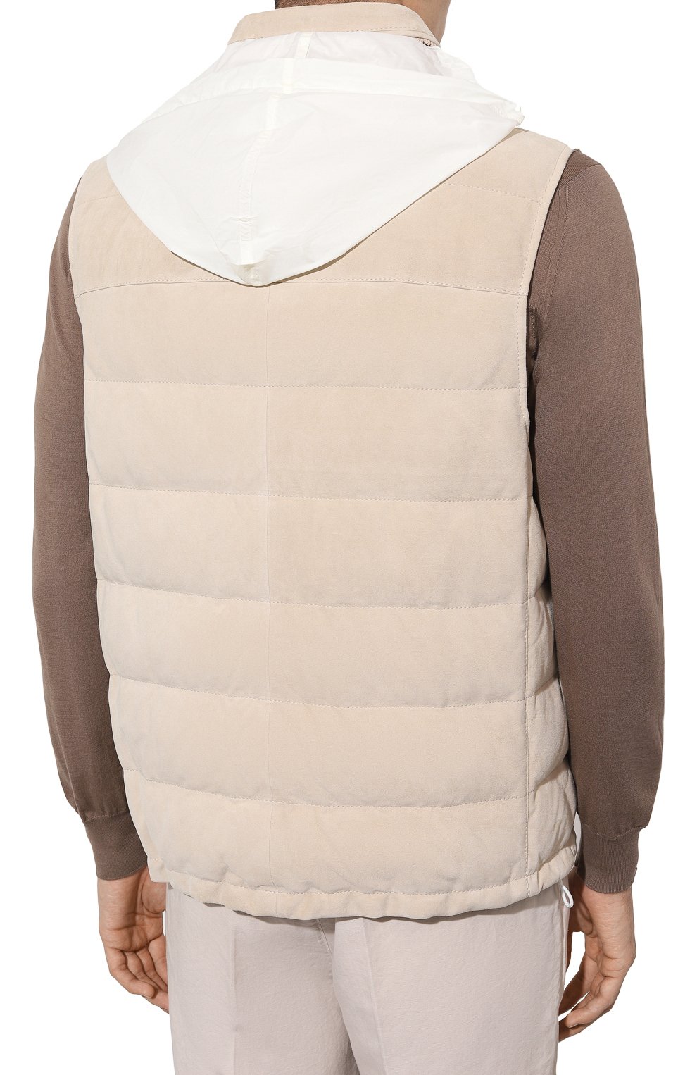 Замшевый жилет BRUNELLO CUCINELLI светло-бежевого цвета по цене 464000 руб., арт. M0PCL1924, фото 6 Замшевый жилет BRUNELLO CUCINELLI, арт. M0PCL1924, фото 6