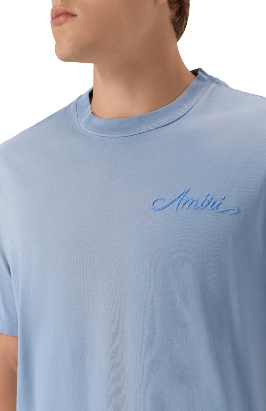 Хлопковая футболка Amiri AMJYTE1197 Голубой  AMJYTE1197 Фото 5