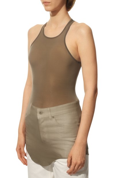 Майка RICK OWENS хаки цвета по цене 31350 руб., арт. R001B4101/BZ, фото 3 Майка RICK OWENS, арт. R001B4101/BZ, фото 3