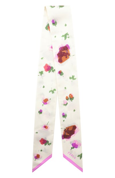 Шелковый шарф-твилли FURLA белого цвета по цене 9000 руб., арт. WT00022/BX3856, фото 3 Шелковый шарф-твилли FURLA, арт. WT00022/BX3856, фото 3