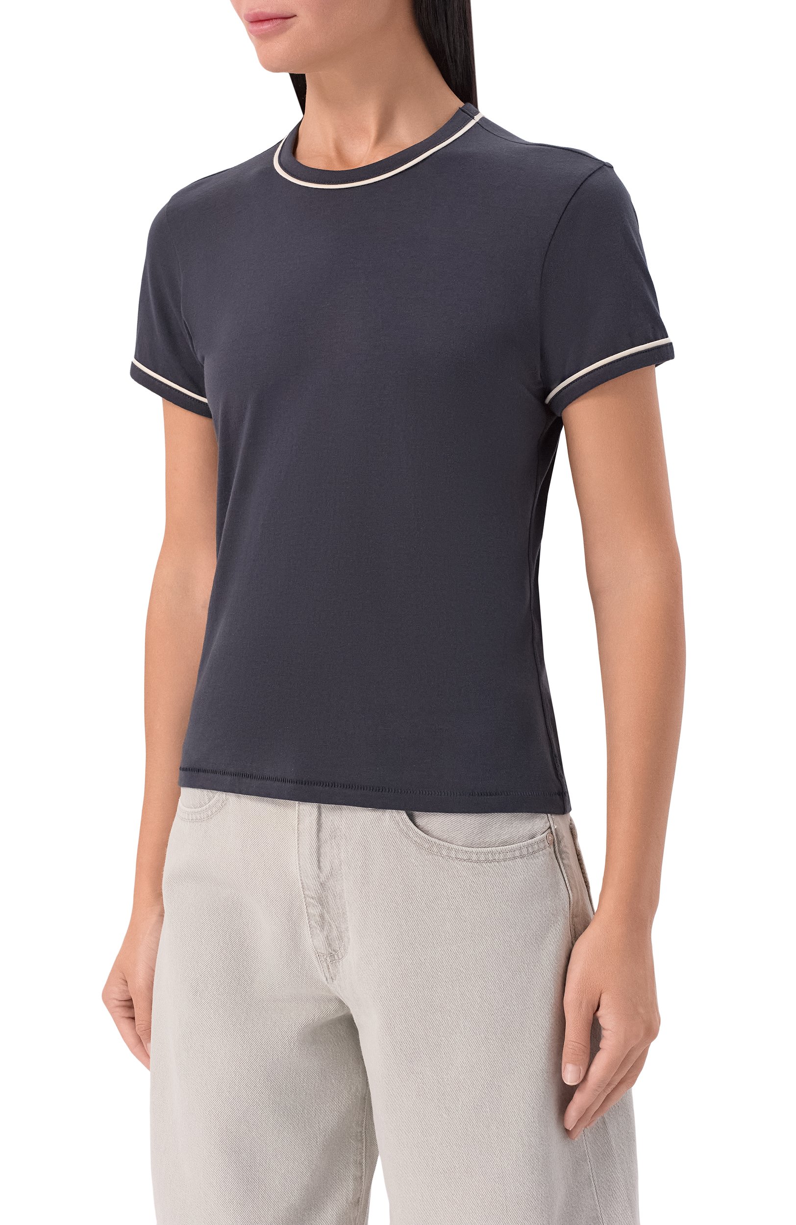 Хлопковая футболка FRAME DENIM, арт. WE26JTE003/THE RINGER BABY TEE, фото 3