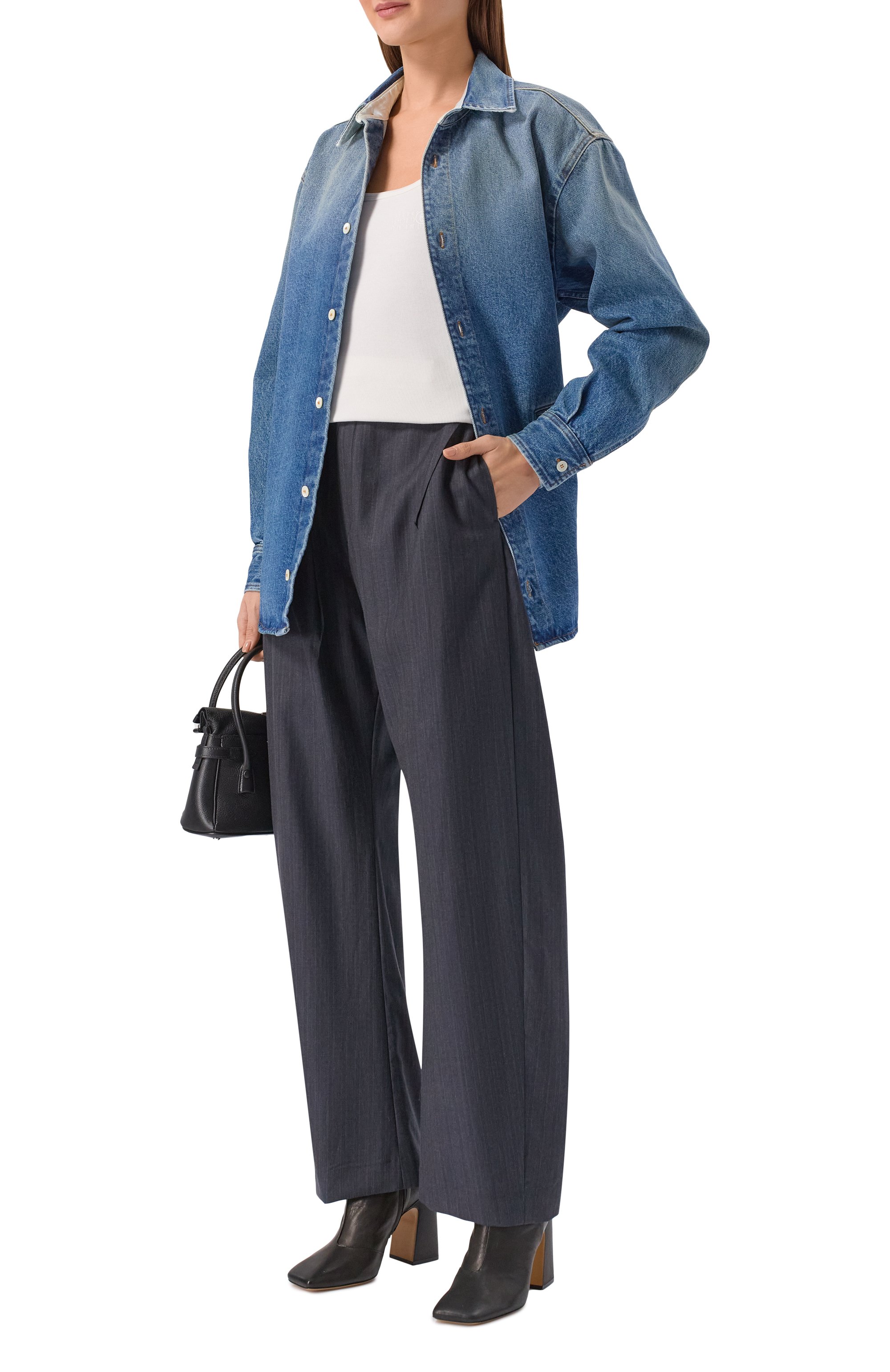 Джинсовая рубашка MM6 синего цвета по цене 84650 руб., арт. S52DT0056/M30058, фото 2 Джинсовая рубашка MM6, арт. S52DT0056/M30058, фото 2